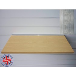 Pino Grey Wood Shelf / Floating Slatwall Shelf - 1200mm wide x 200mm deep